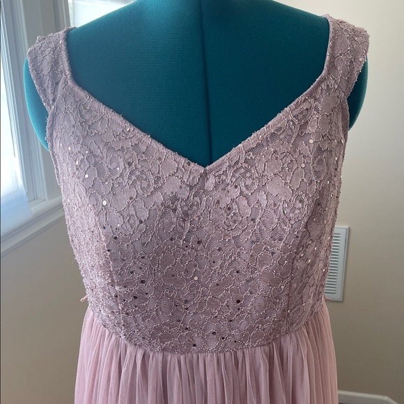 Sleeveless Sequin Lace Maxi Dress in Dusty Rose 16/18 XL - Picture 7 of 13